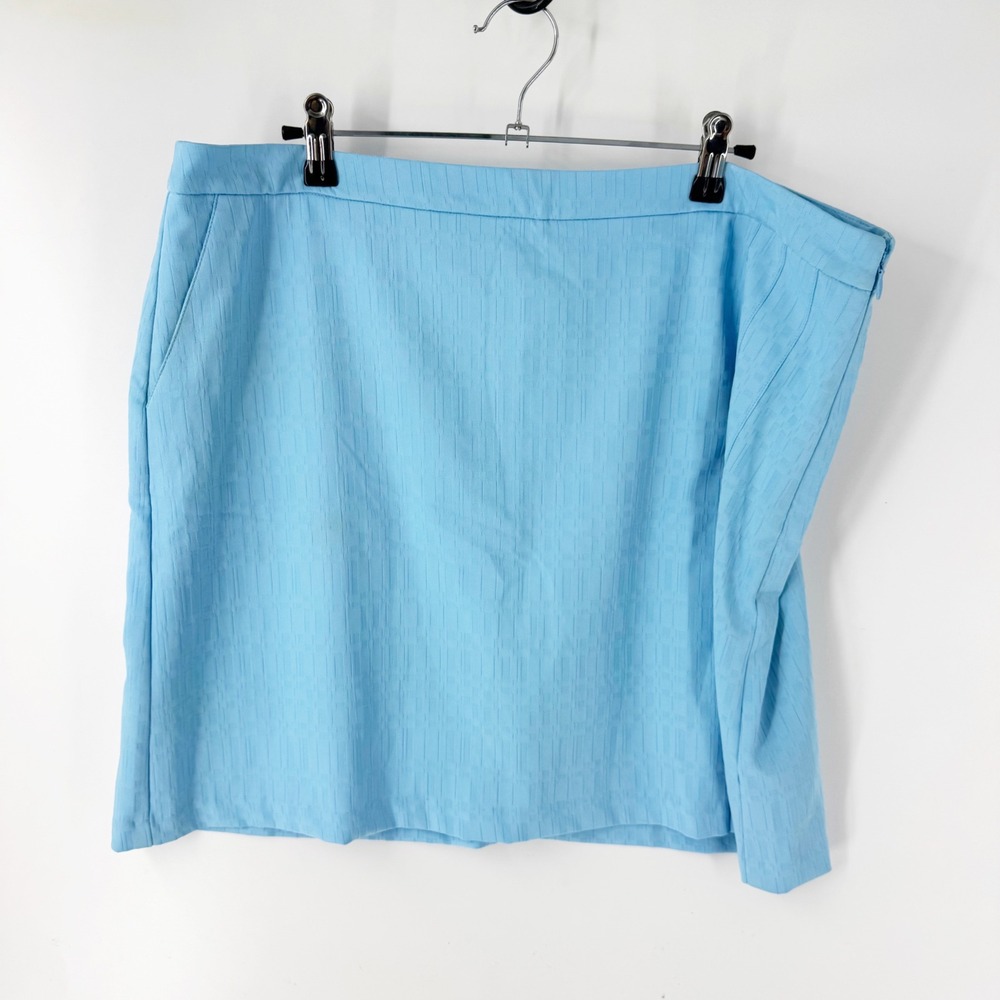 IZOD XFG Women‎ Blue Textured Stretch Golf Skort Size 16 Performance Athletic